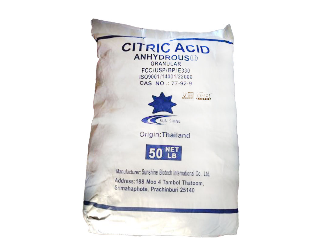 Citric Acid Anhydrous, FCC/USP